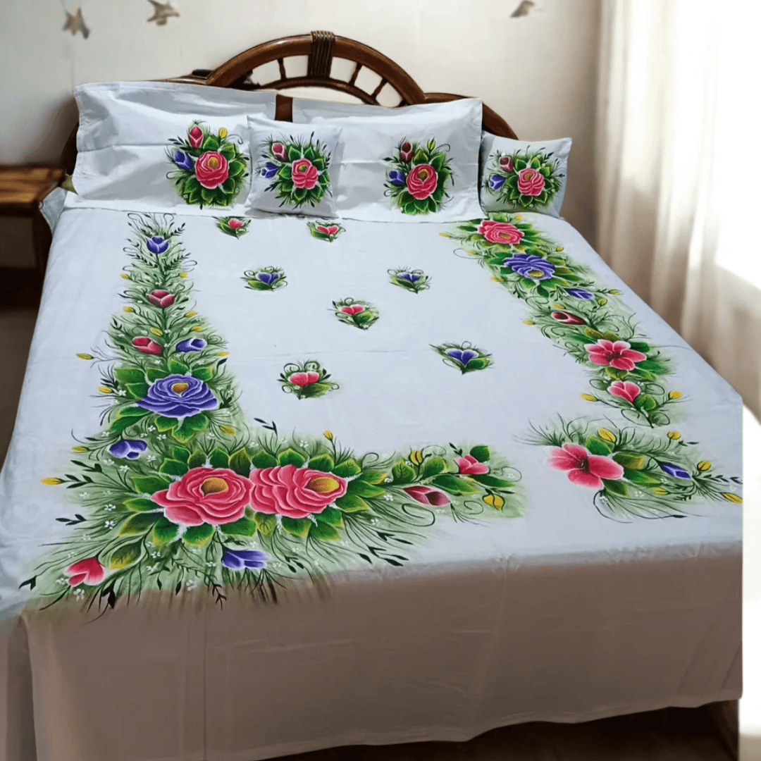 elegant handcrafted bedsheet – traditional art with modern comfort