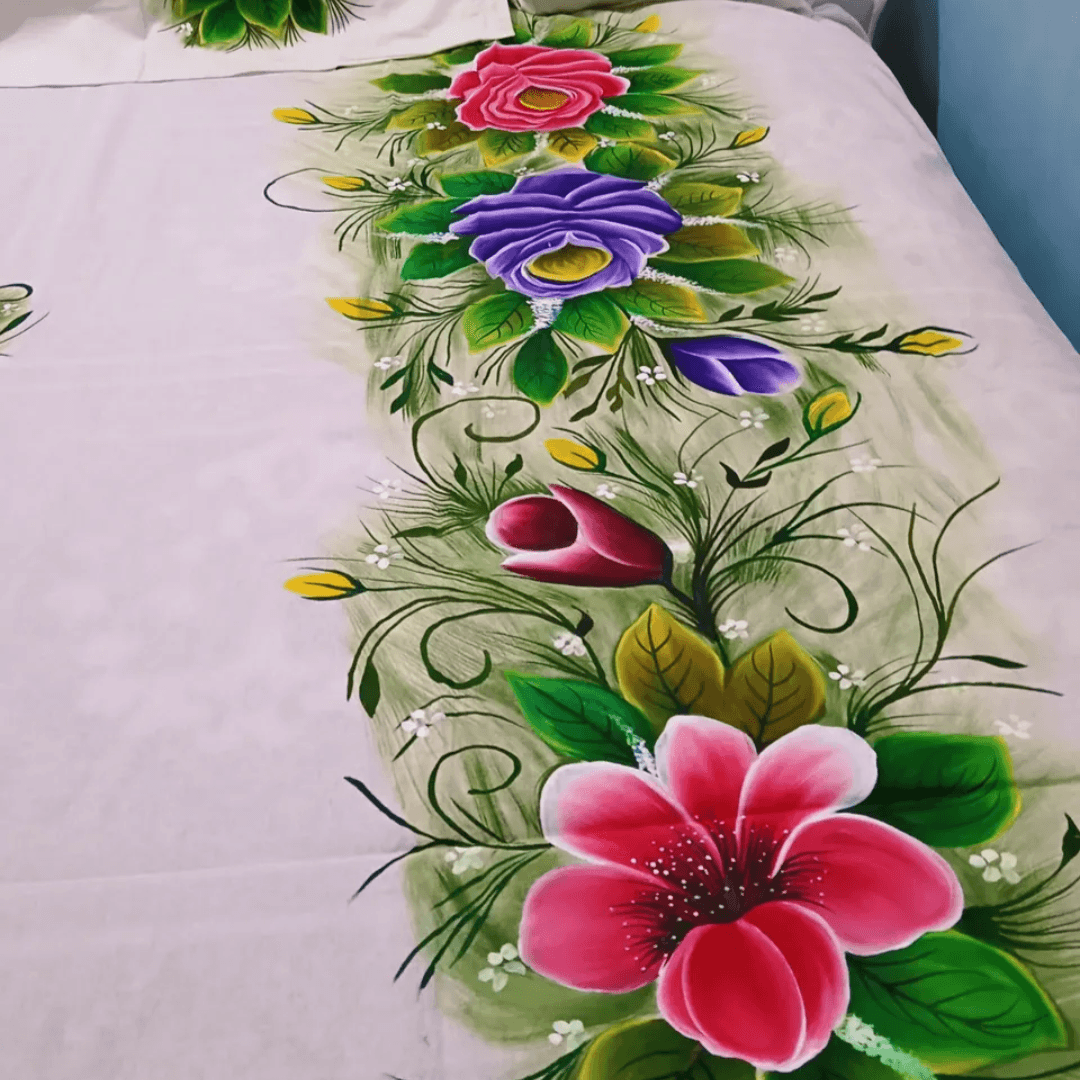 elegant handcrafted bedsheet – traditional art with modern comfort