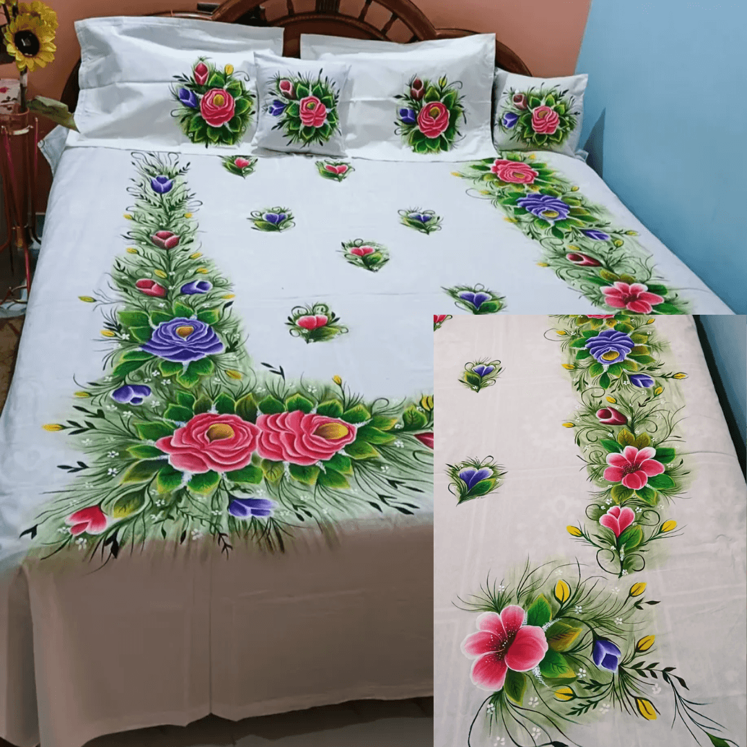 elegant handcrafted bedsheet – traditional art with modern comfort