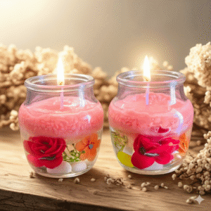 Diwali Floral Glow Jar Candles – Set of 2